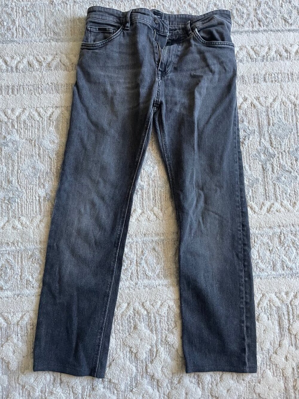 Boss (Hugo Boss) Charcoal Grey Jeans 32x28 - Slim Straight, stretch fit